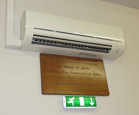 Air heat pump heating and cooling.